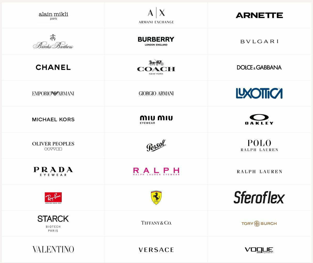 luxottica glasses brands